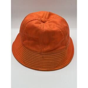 VTG 70s 80s YoungAn Blaze Orange Hunting Hip Bucket Hat Outdoor Men's Med. Flaps